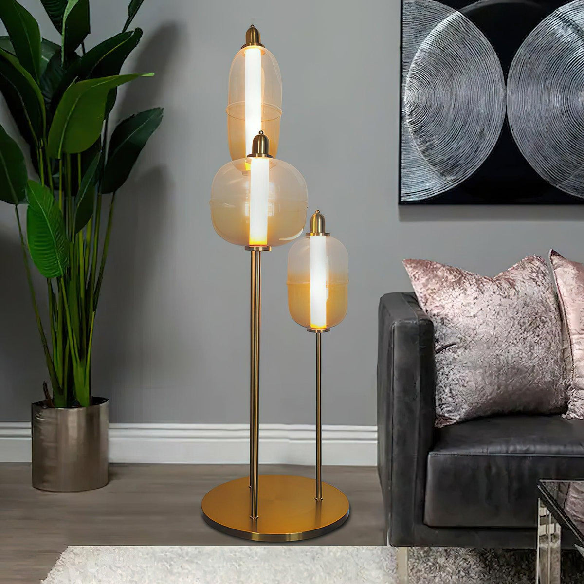 Arixel Modern Glass Floor Lamp