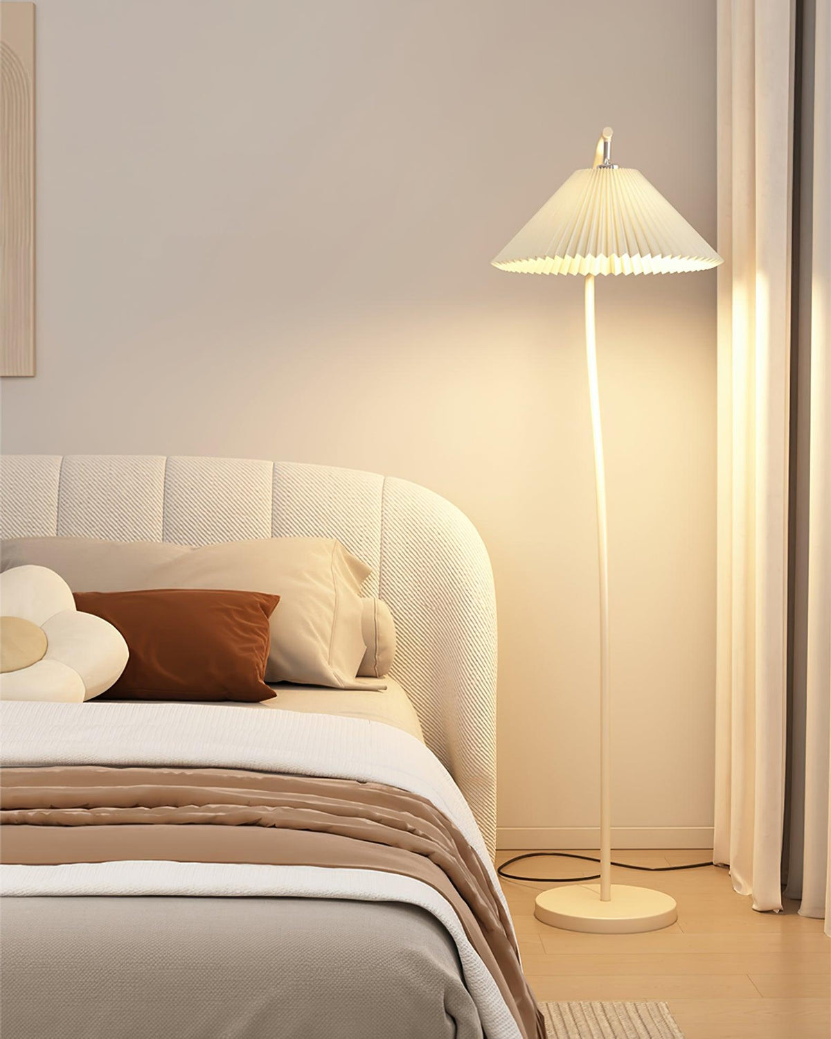 Mytalil Modern Curved Fabric Floor Lamp