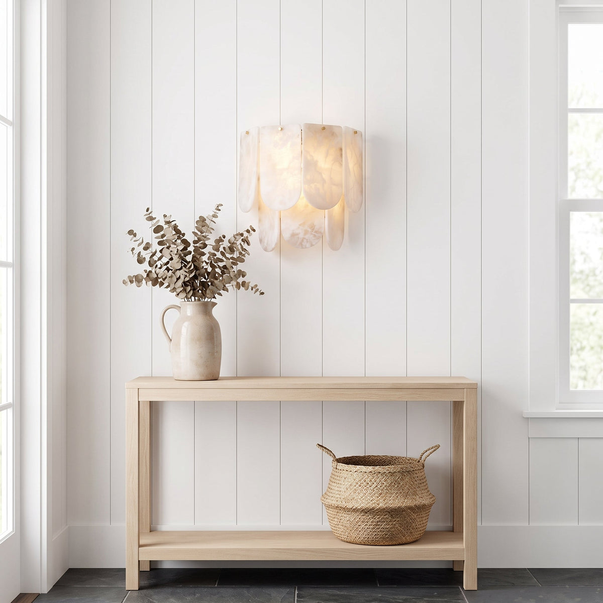 Ormondcombe Alabaster Tile Wall Sconce