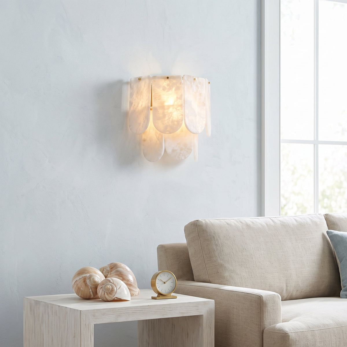 Ormondcombe Alabaster Tile Wall Sconce