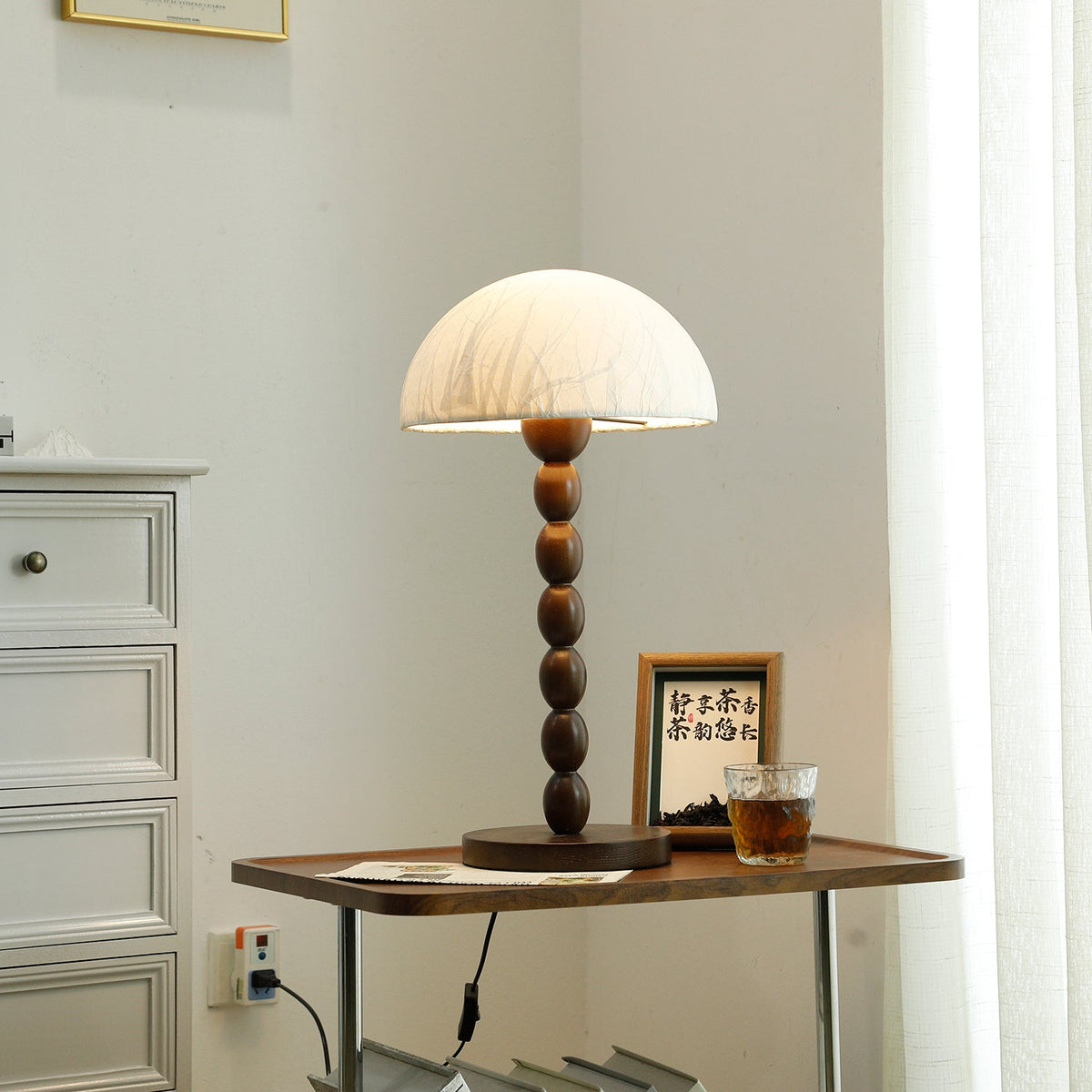 Veloin Paper Wood Table Lamp