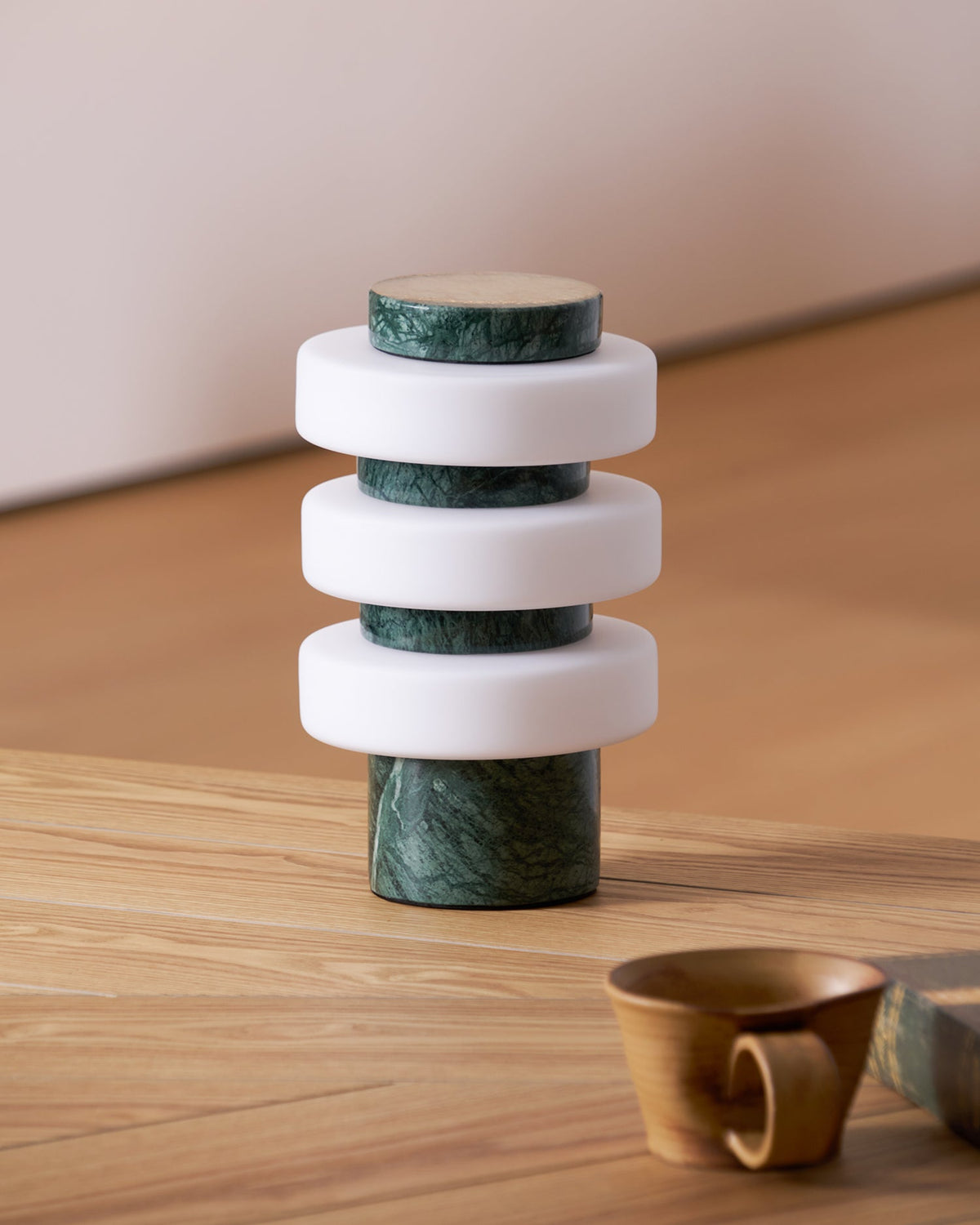Thea Modern Travertine Table Lamp