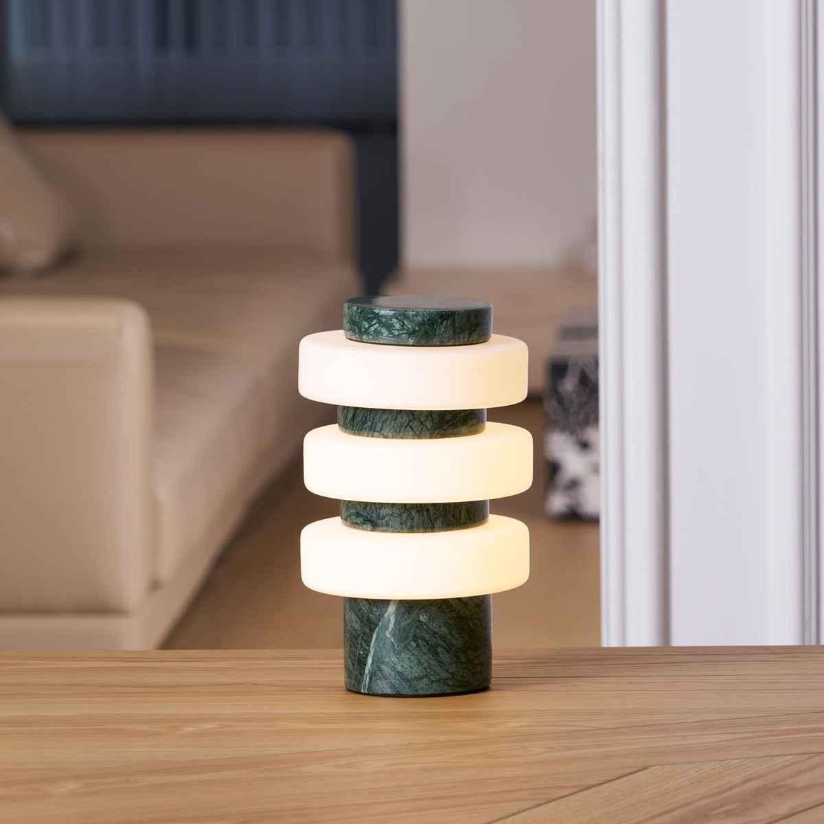 Thea Modern Travertine Table Lamp