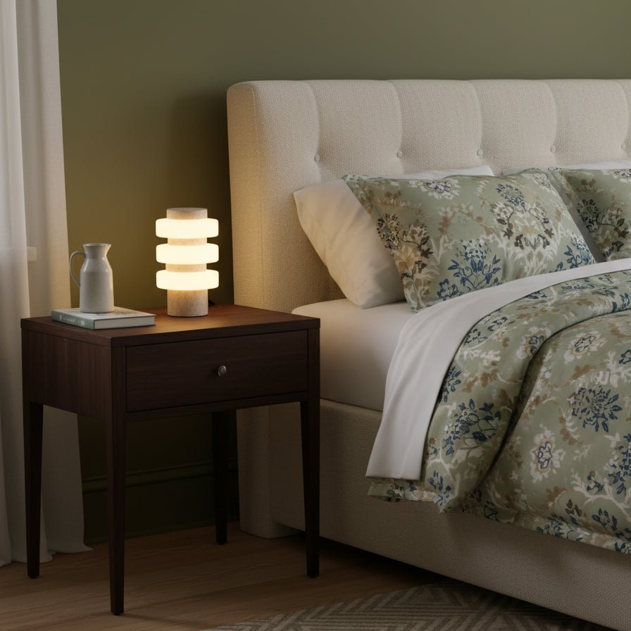 Thea Modern Travertine Table Lamp
