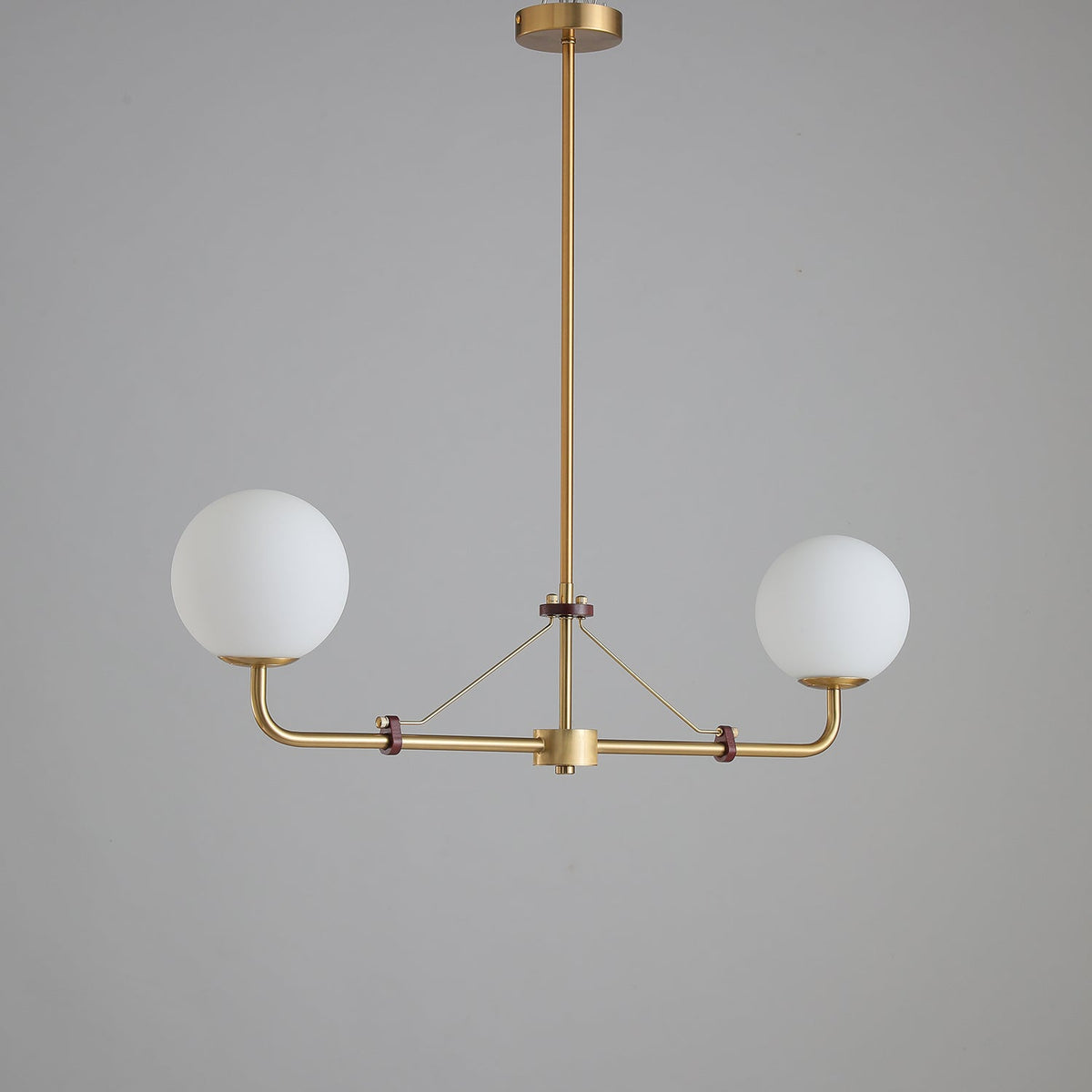 Oriarelle Chandelier Brass Globe Savanna Elegant