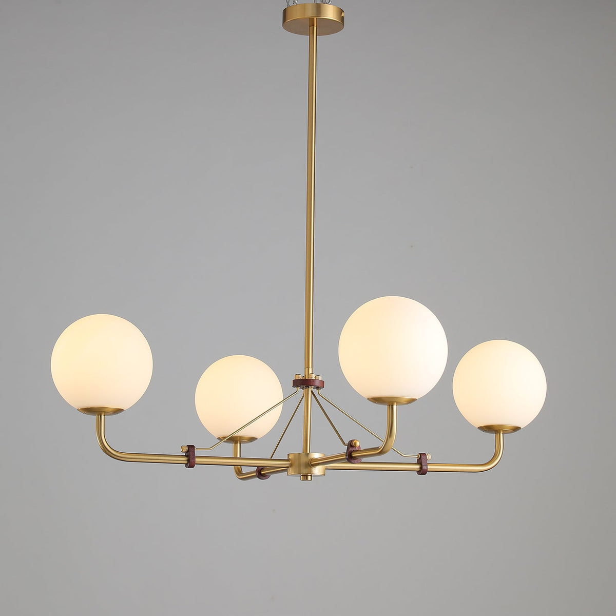 Oriarelle Chandelier Brass Globe Savanna Elegant