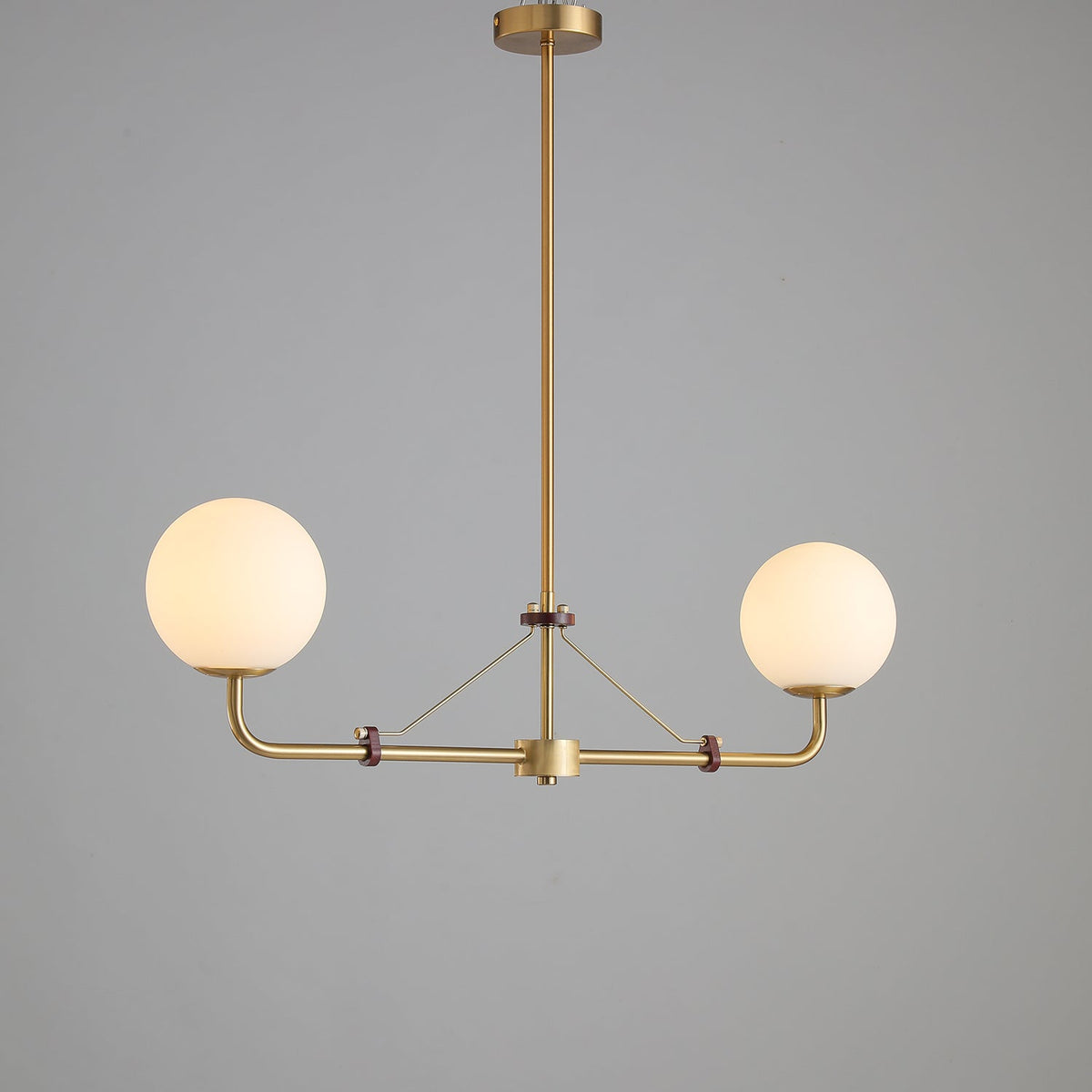 Oriarelle Chandelier Brass Globe Savanna Elegant