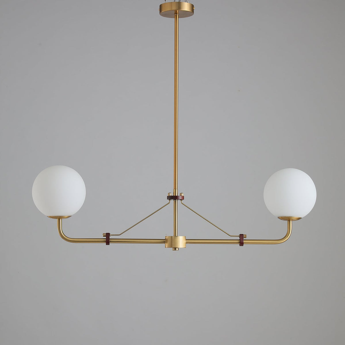 Oriarelle Chandelier Brass Globe Savanna Elegant