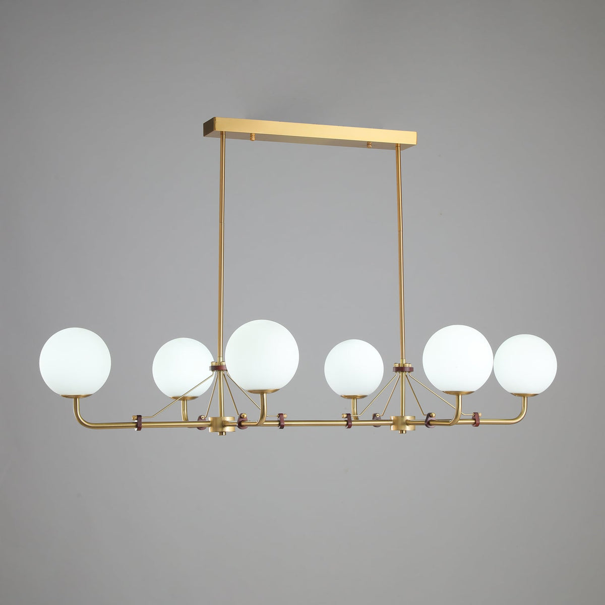 Oriarelle Chandelier Brass Globe Savanna Elegant