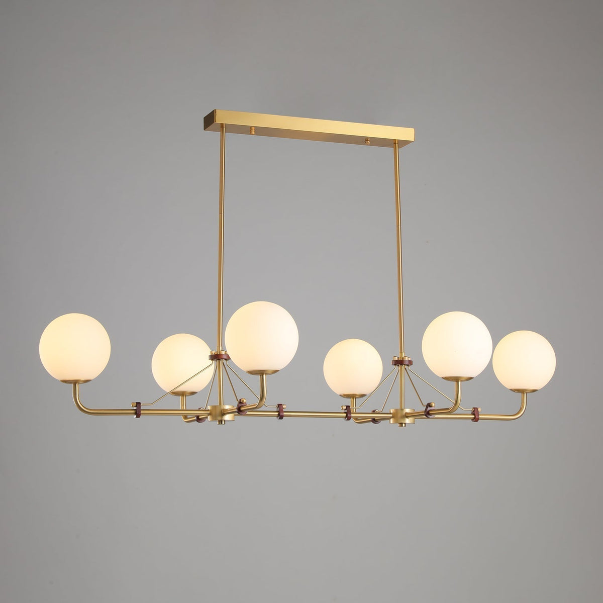 Oriarelle Chandelier Brass Globe Savanna Elegant