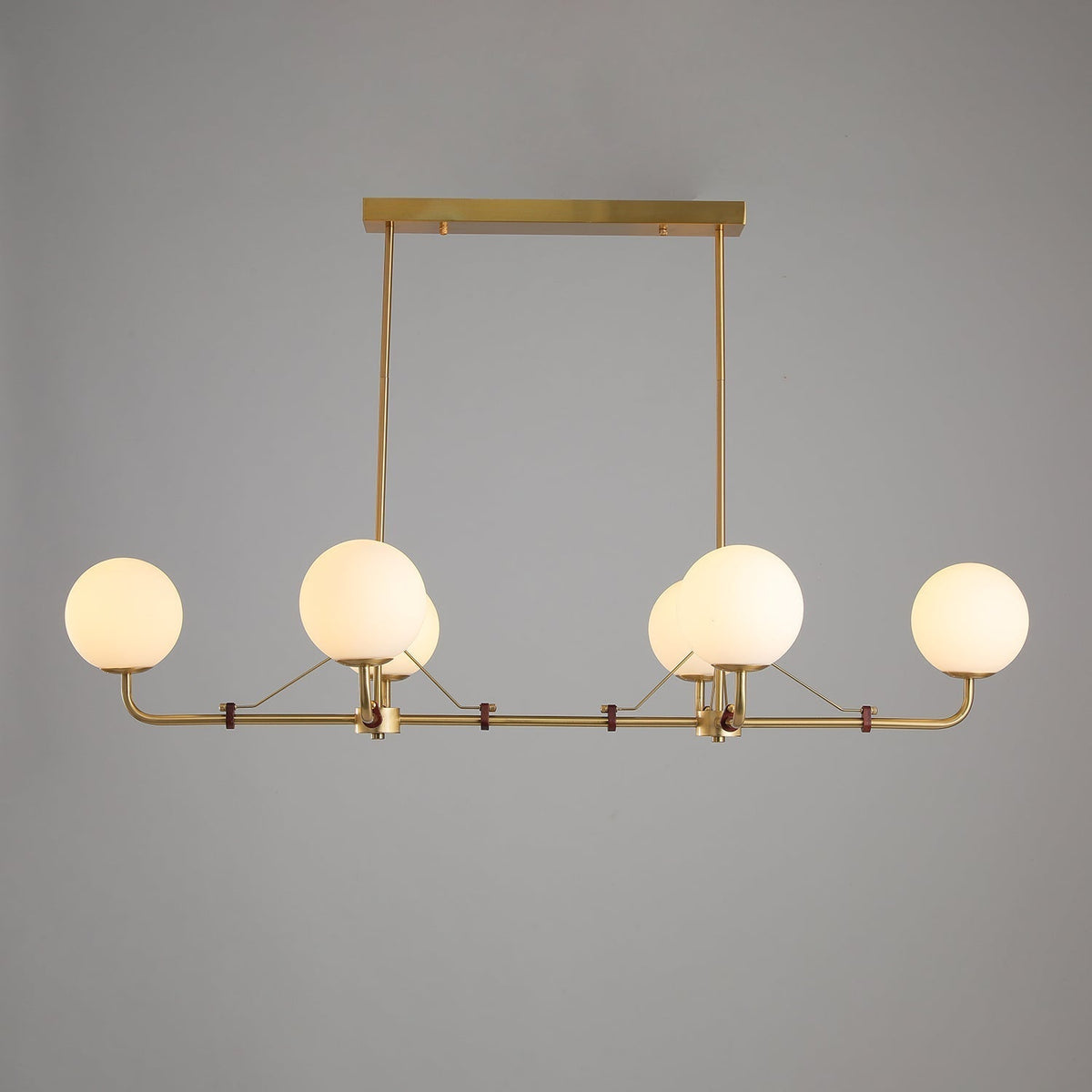 Oriarelle Chandelier Brass Globe Savanna Elegant