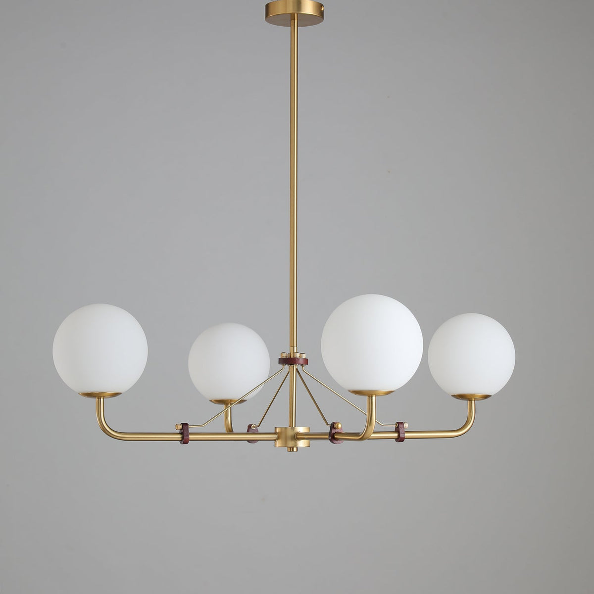 Oriarelle Chandelier Brass Globe Savanna Elegant