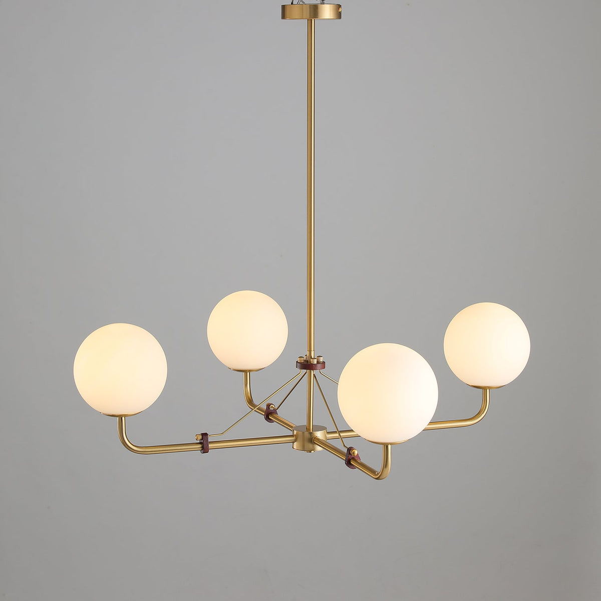 Oriarelle Chandelier Brass Globe Savanna Elegant