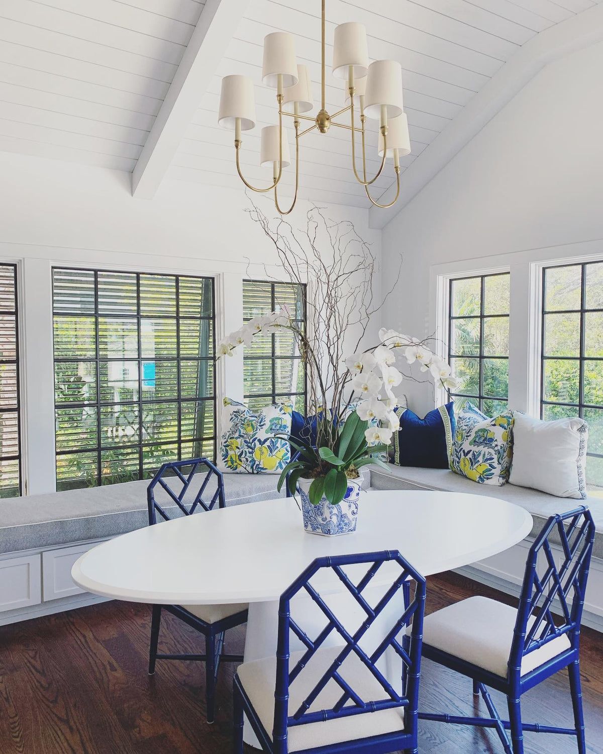 Orianine Chandelier Vendome Brass White Shade