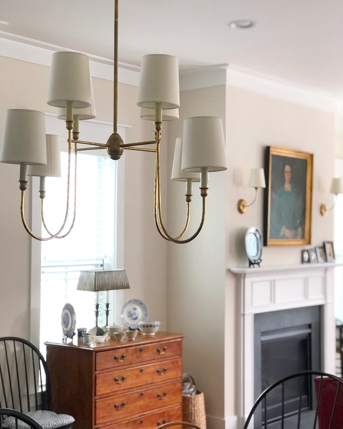 Orianine Chandelier Vendome Brass White Shade