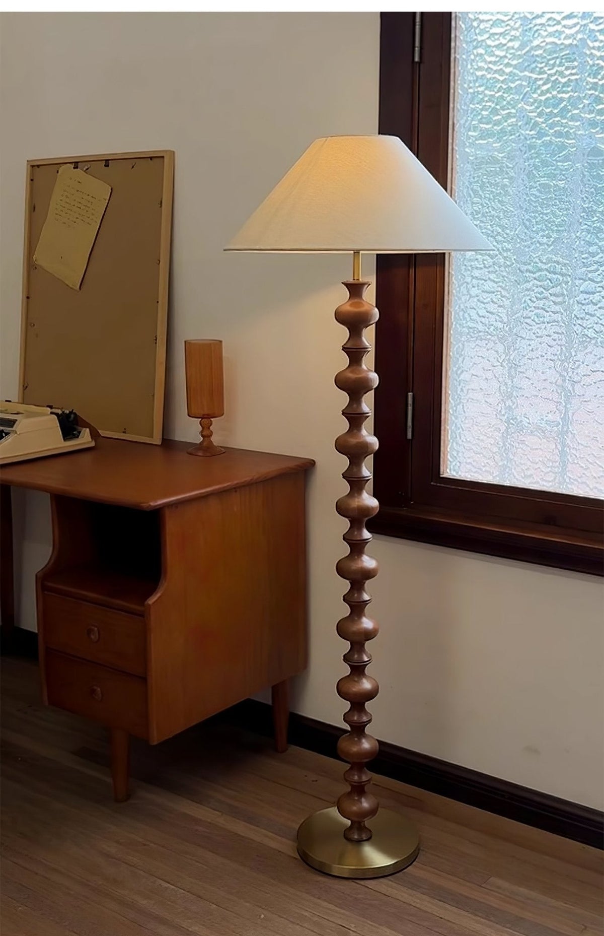 Sylirora Wood Fabric Floor Lamp