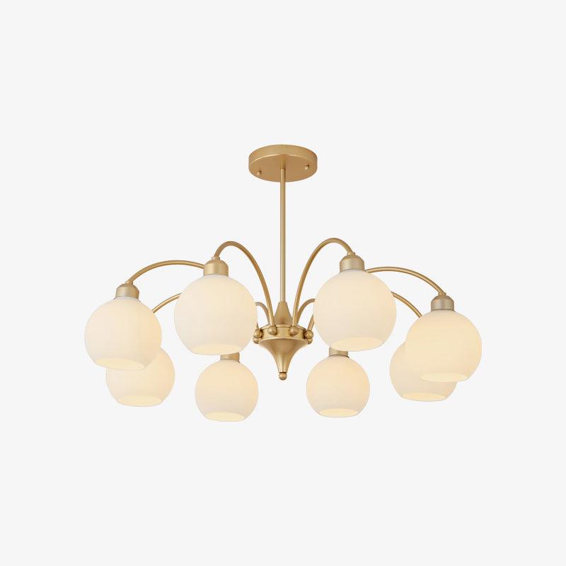 Zusk Chandelier Sculptural Glass Gold Modern 8-Light