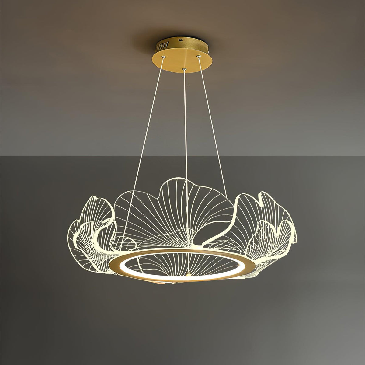Lucisora Pendant Lamp Frosted Acrylic Floral Ring