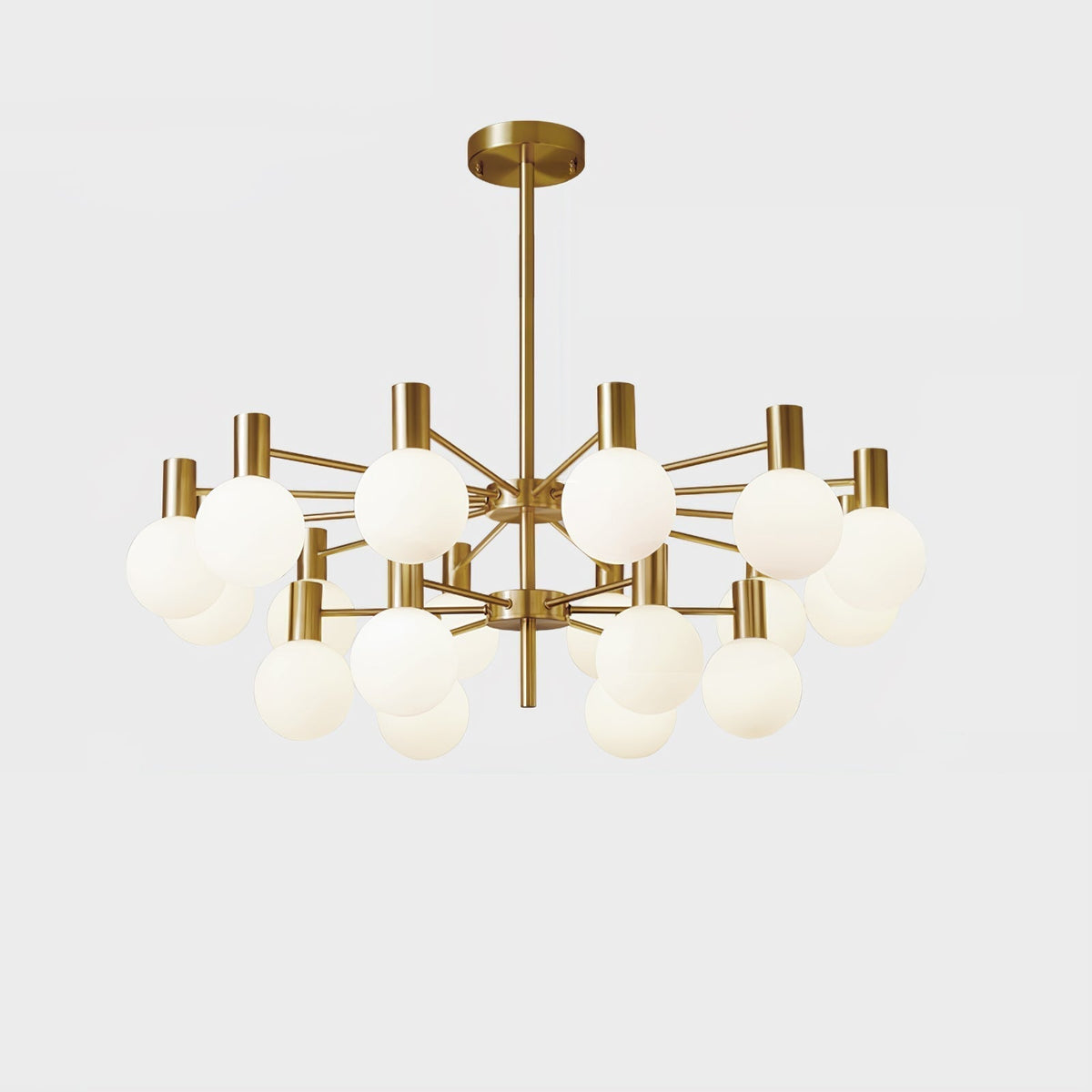 Veloiel Chandelier Globe Glass Gold Frame Modern