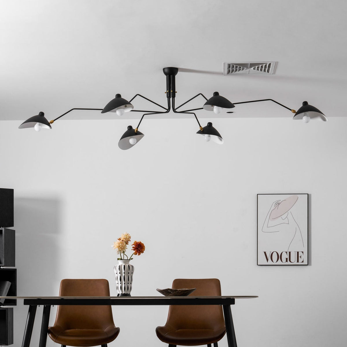 Wesley Minimalist Metal Ceiling Light Three Arm