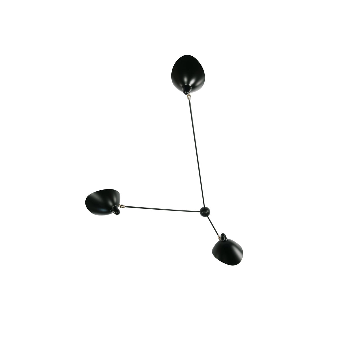 Elaoraine Ceiling Lamp Three Arm Black Sculptural