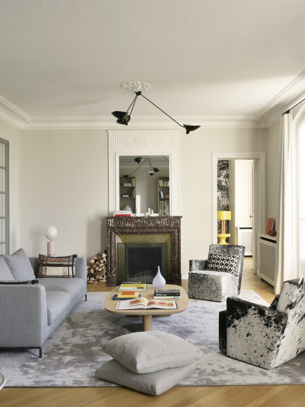 Elaoraine Ceiling Lamp Three Arm Black Sculptural