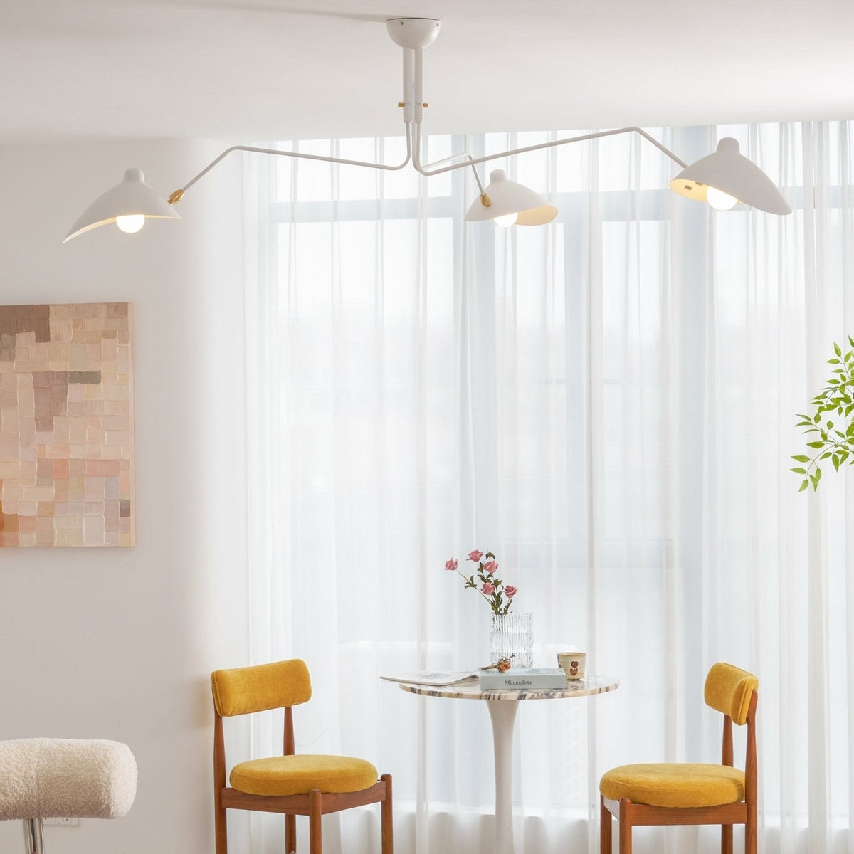 Wesley Minimalist Metal Ceiling Light Three Arm