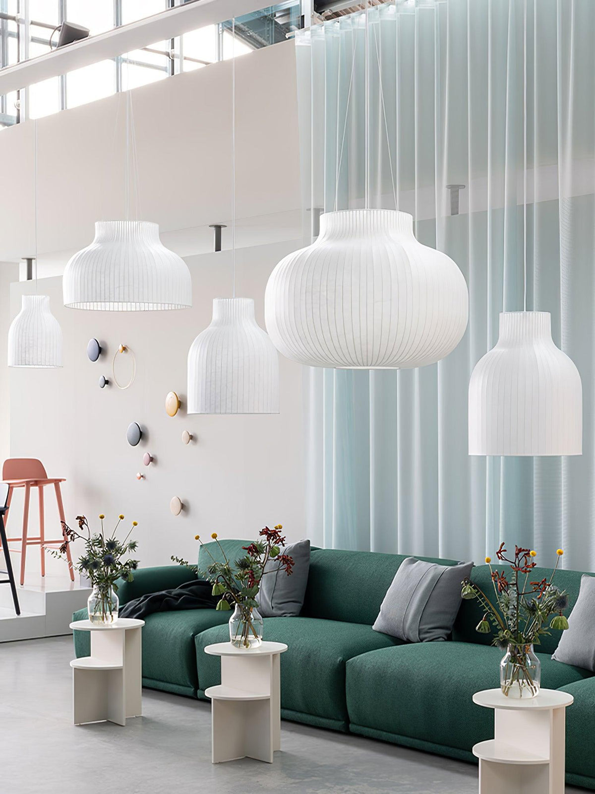Teriivora Silk Ribbed Pendant Light