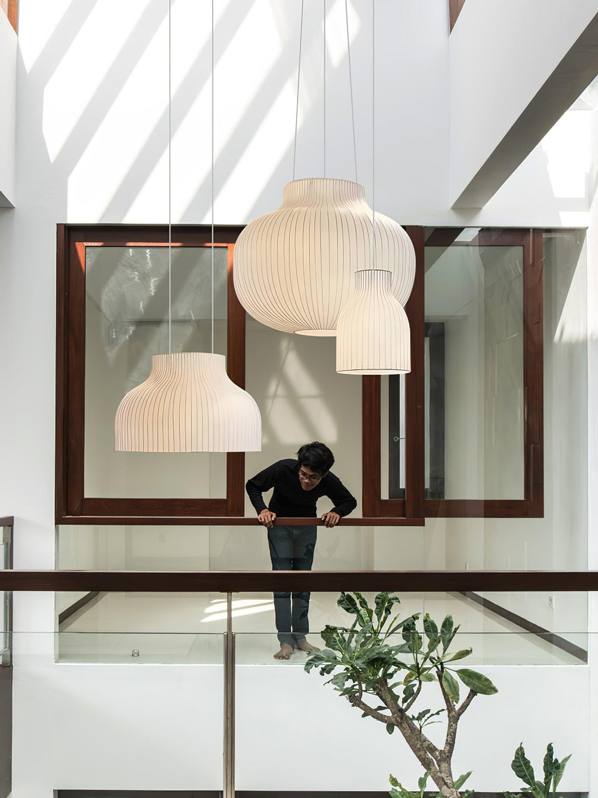 Teriivora Silk Ribbed Pendant Light