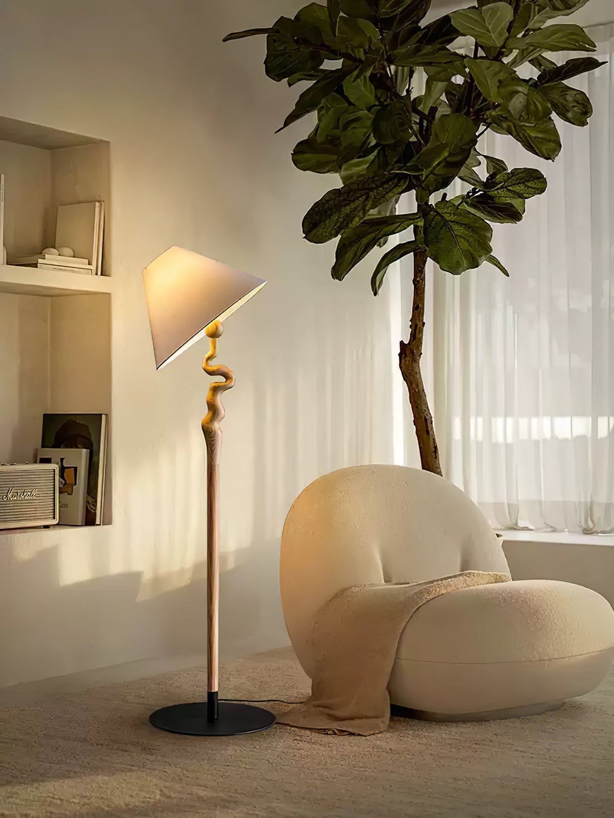 Avloril Artistic Wooden Floor Lamp