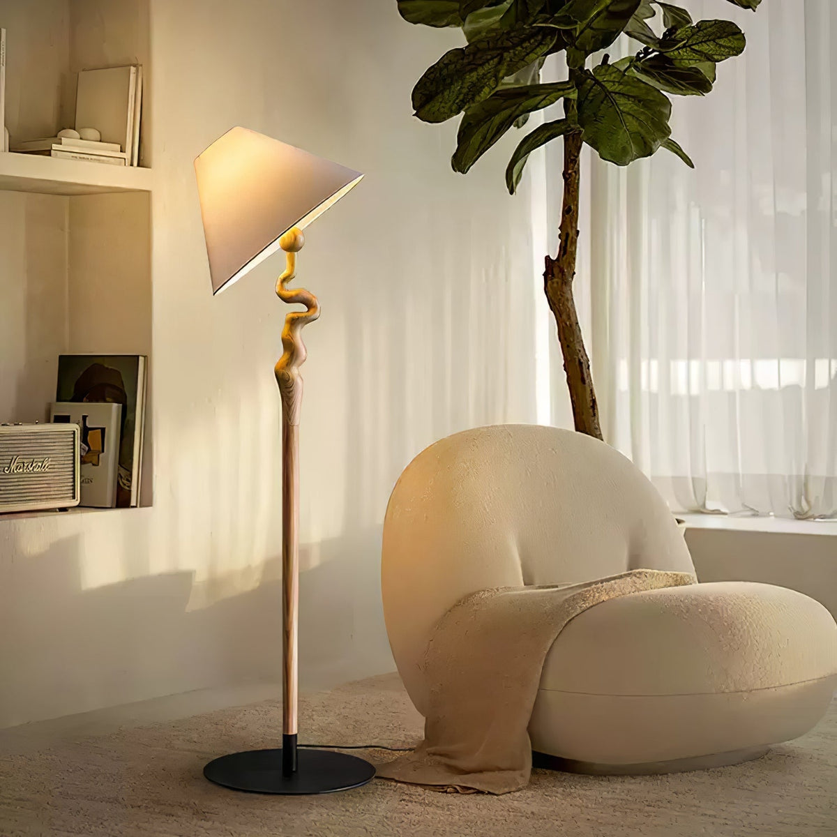 Avloril Artistic Wooden Floor Lamp