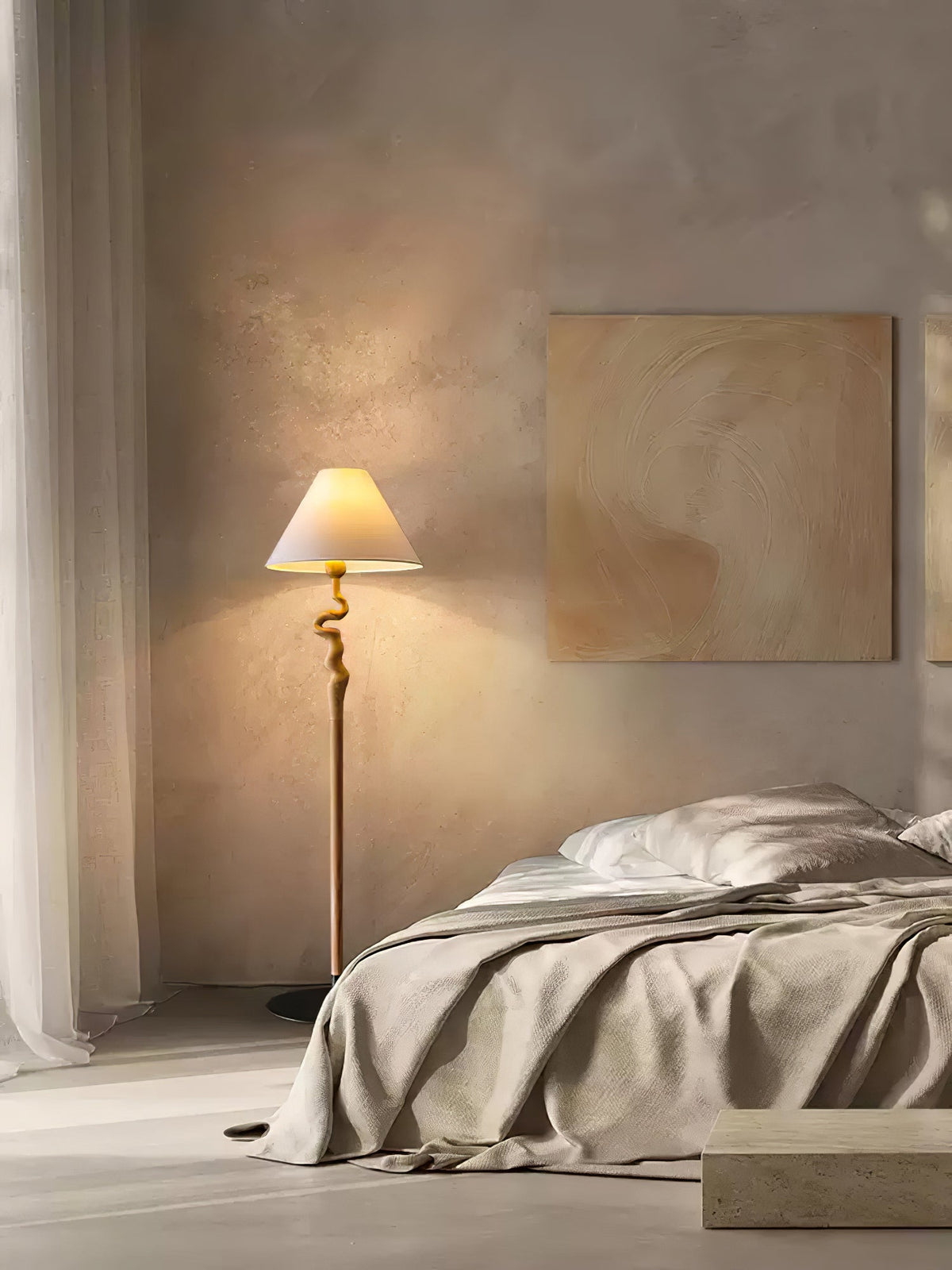 Avloril Artistic Wooden Floor Lamp