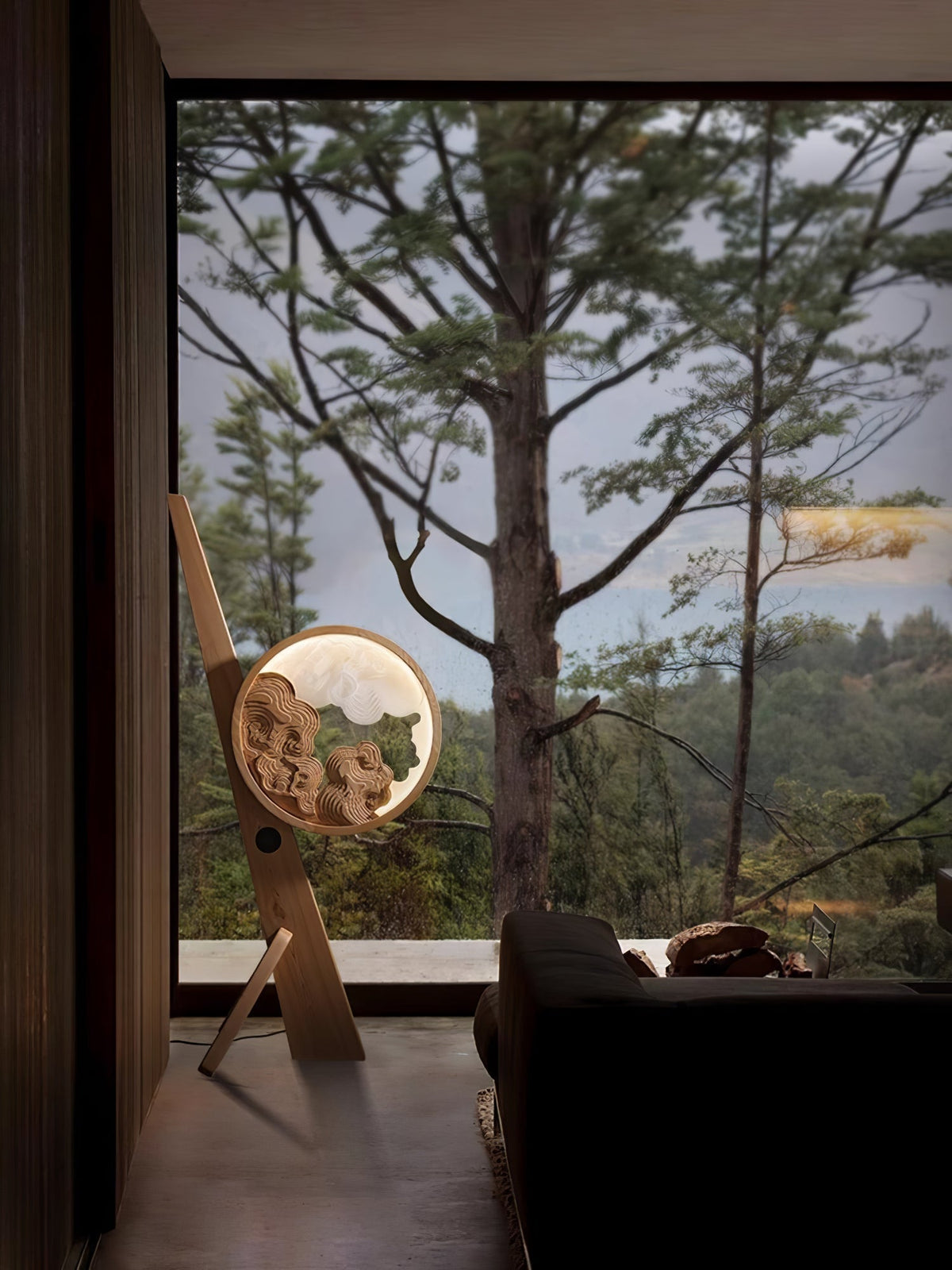 Cunoreth Rustic Wood Table Lamp