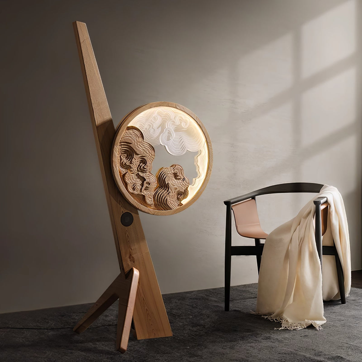 Cunoreth Rustic Wood Table Lamp