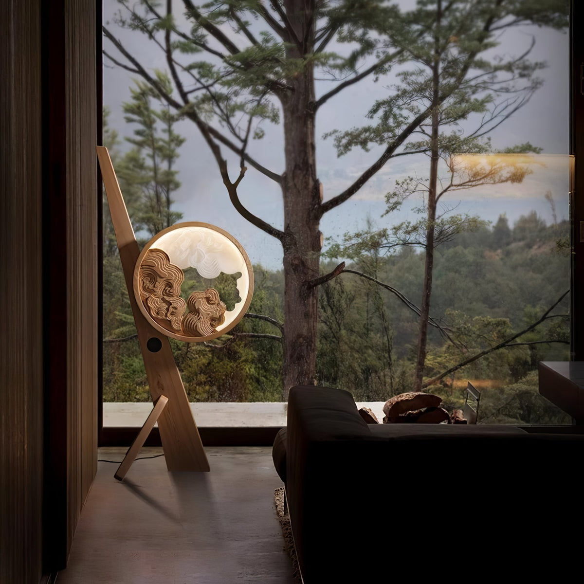 Cunoreth Rustic Wood Table Lamp
