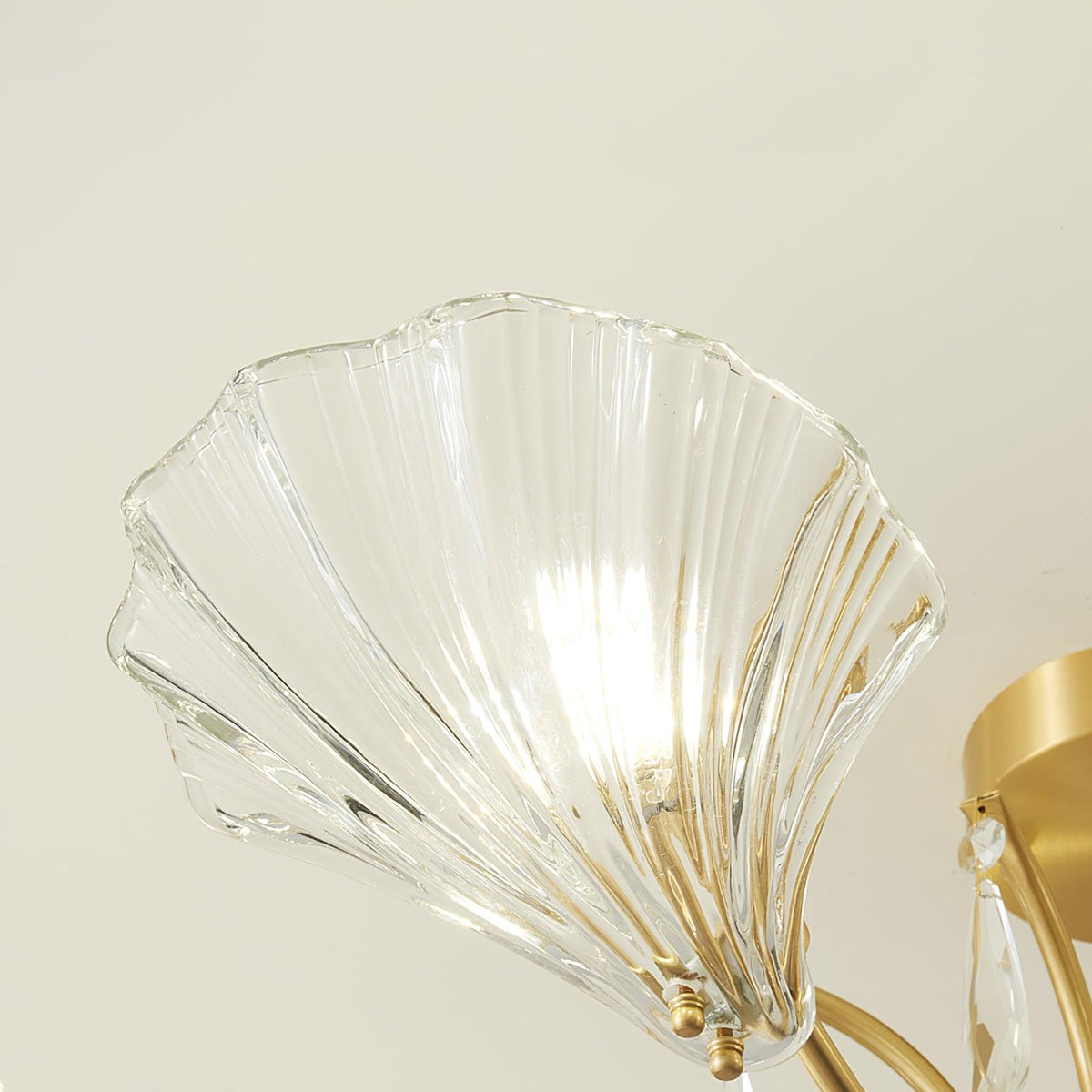 Eiriaria Petal Glass Brass Chandelier