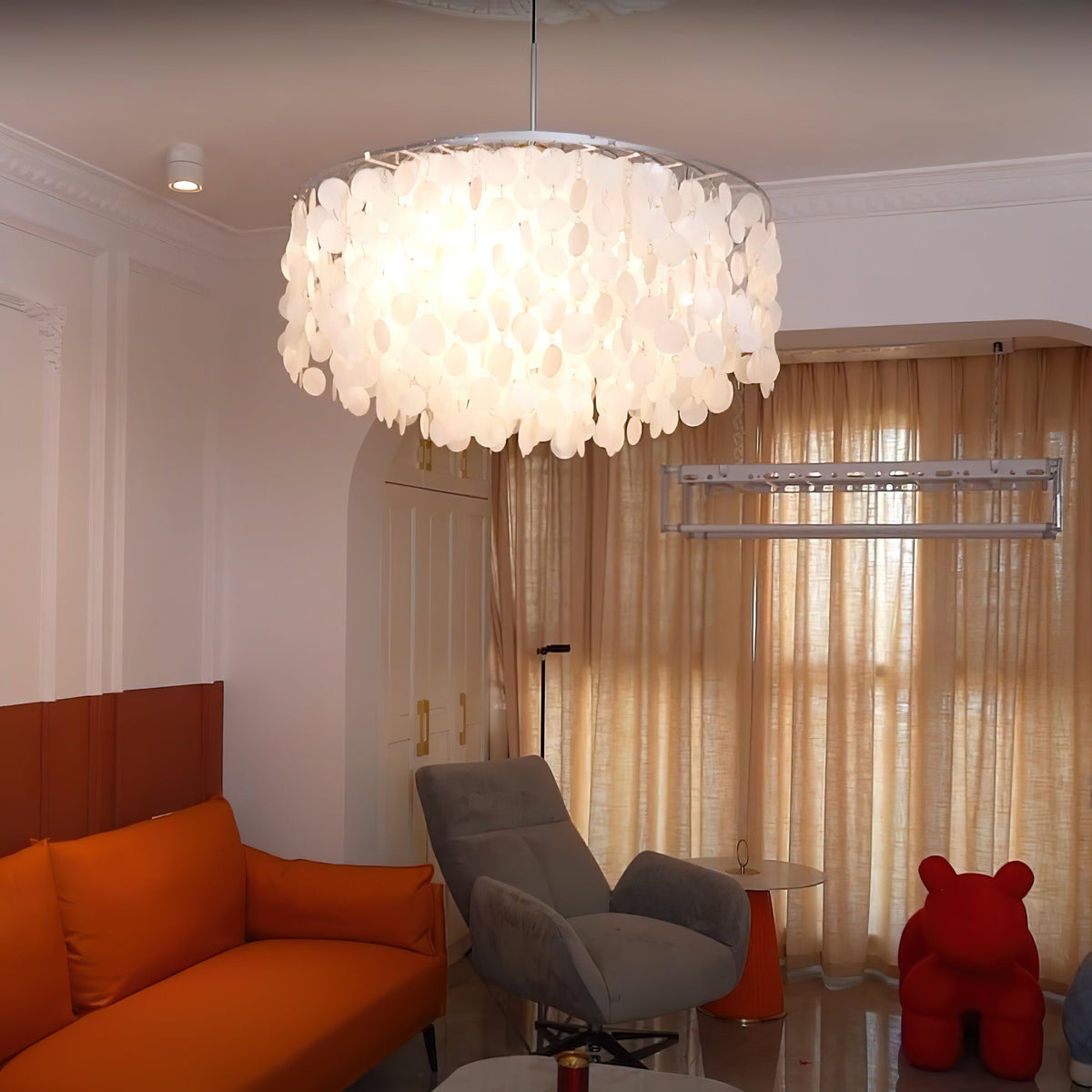 Rivena Pendant Lamp Round Shell Ring