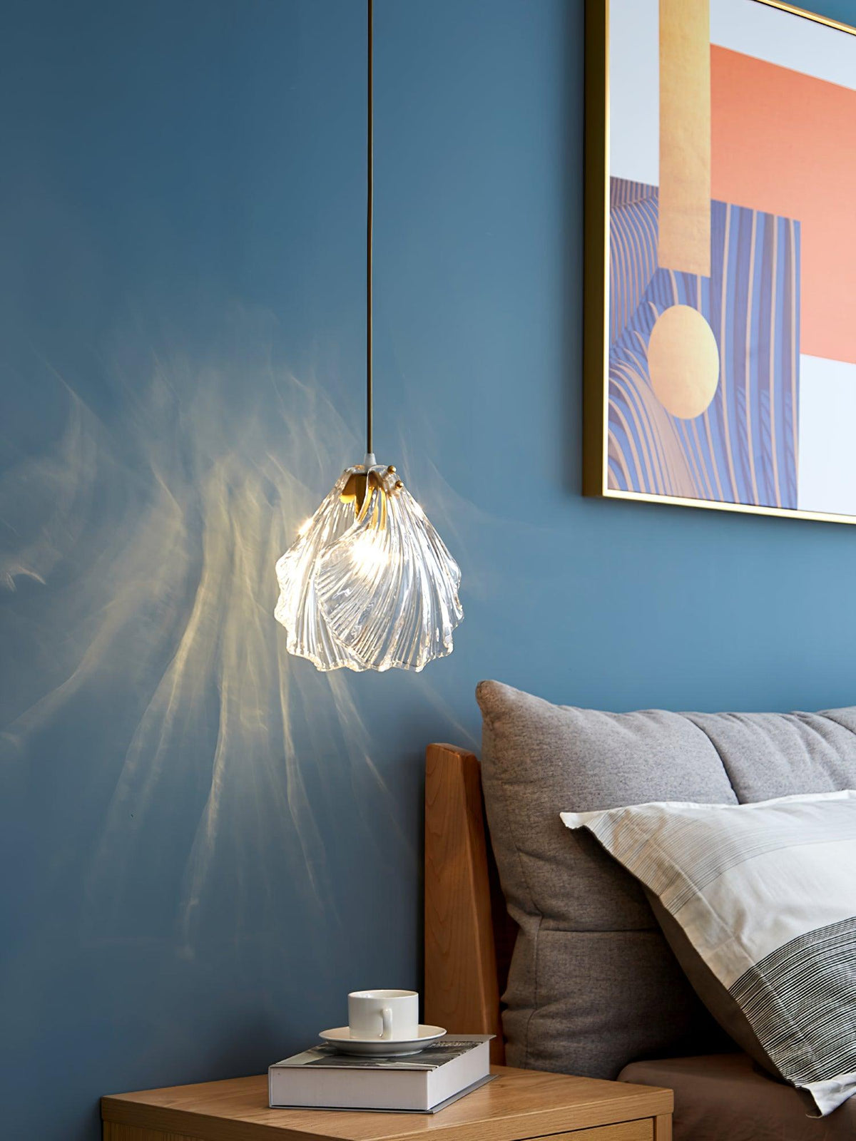 Covene Nordic Art Shell Mini Swag Glass Pendant Light