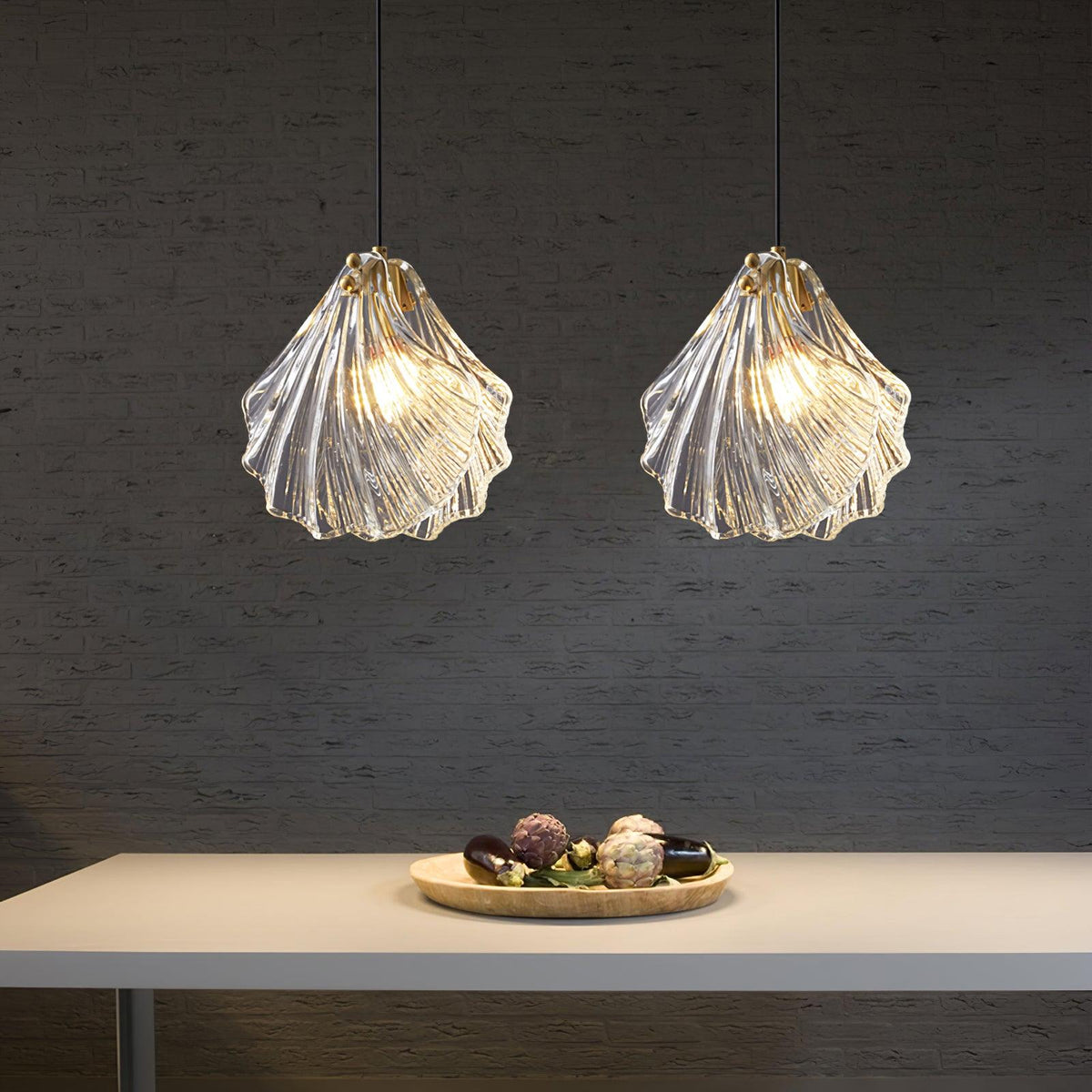 Covene Nordic Art Shell Mini Swag Glass Pendant Light
