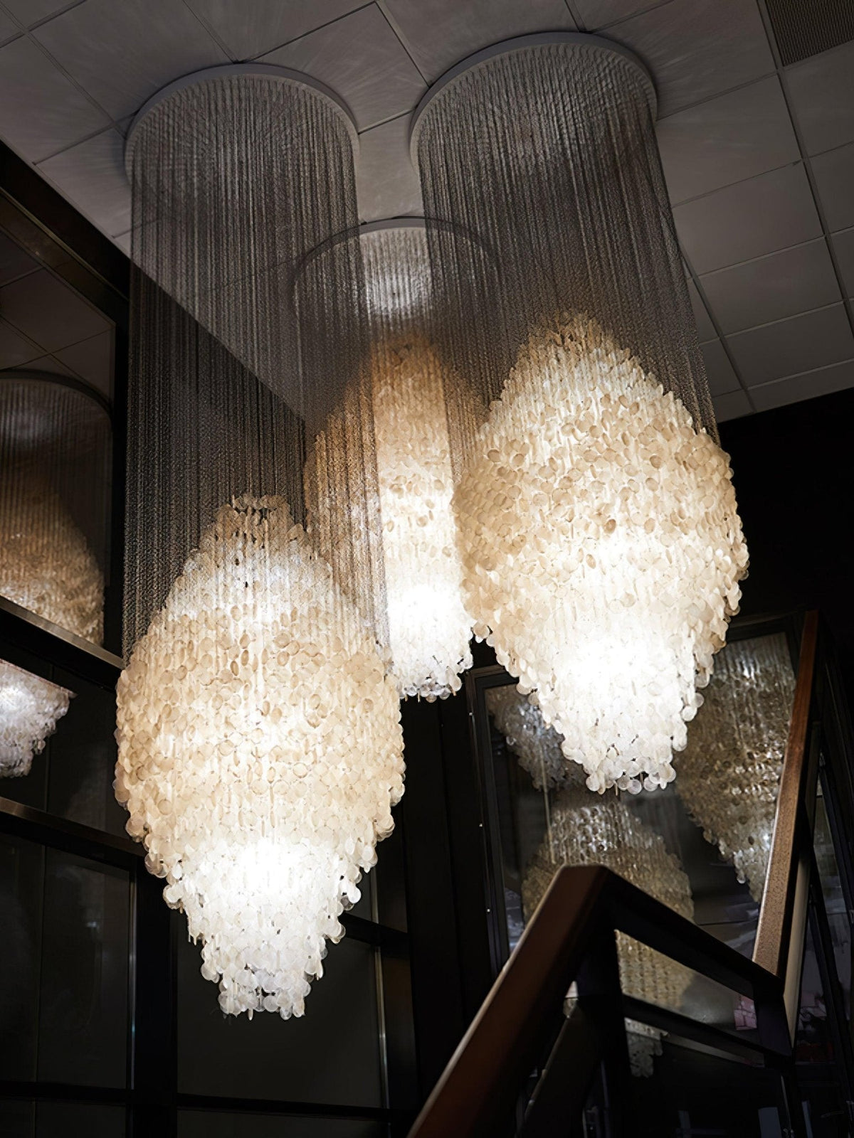 Neloza Coastal Shell Waterfall Pendant Light