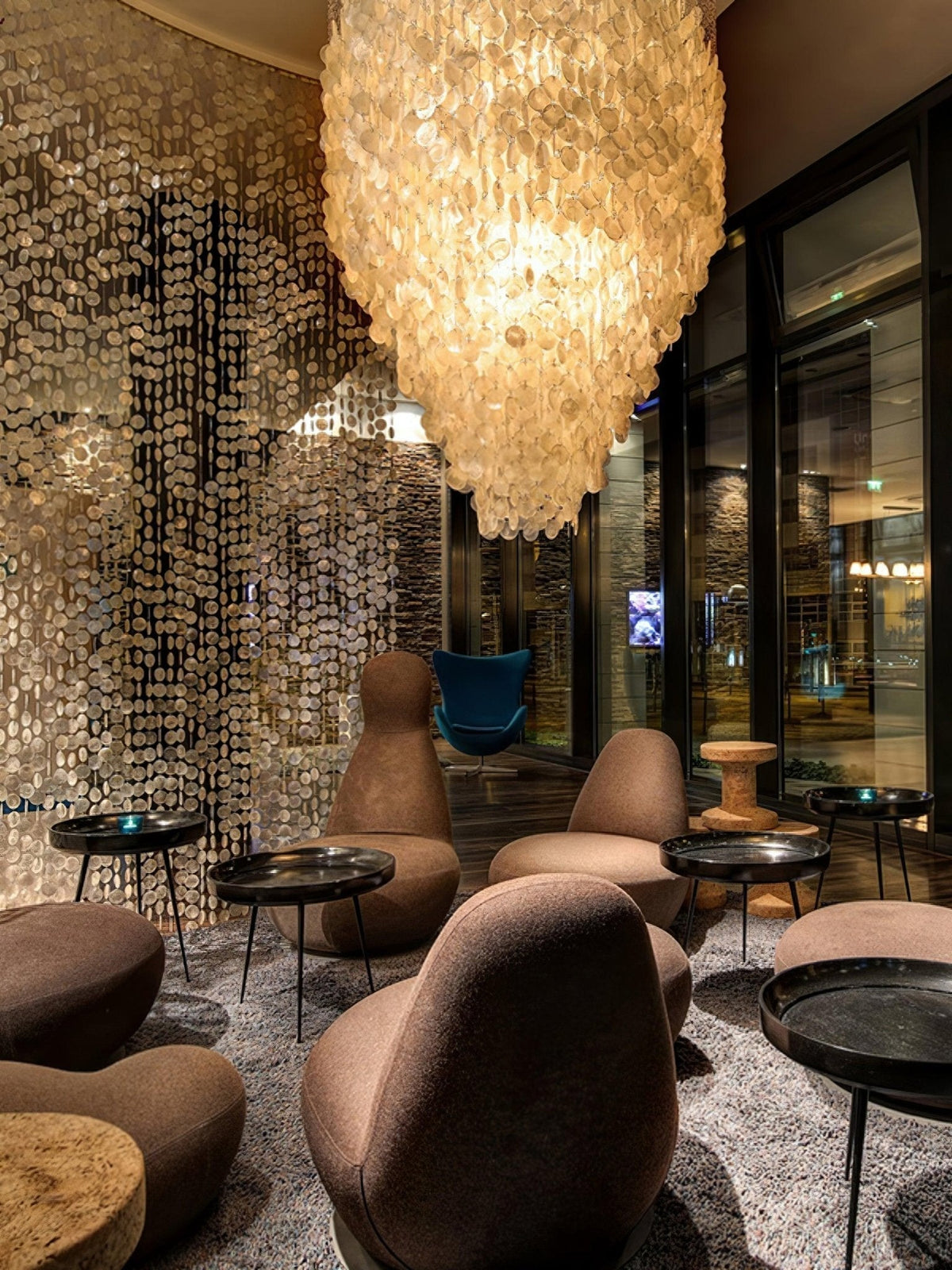 Neloza Coastal Shell Waterfall Pendant Light