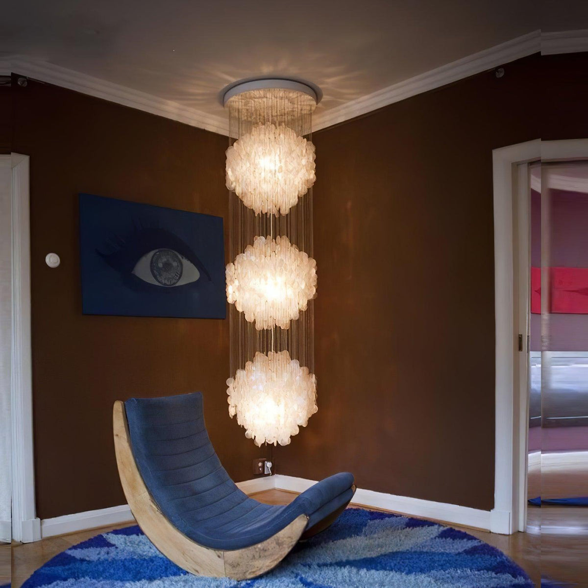 Neloza Coastal Shell Waterfall Pendant Light