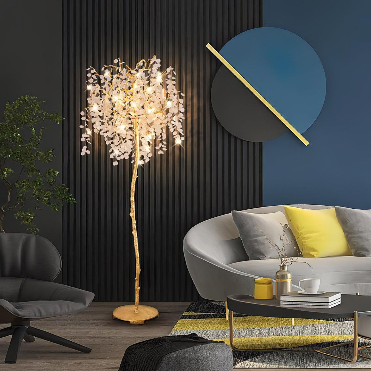 Arsorir Glass Tree Floor Lamp