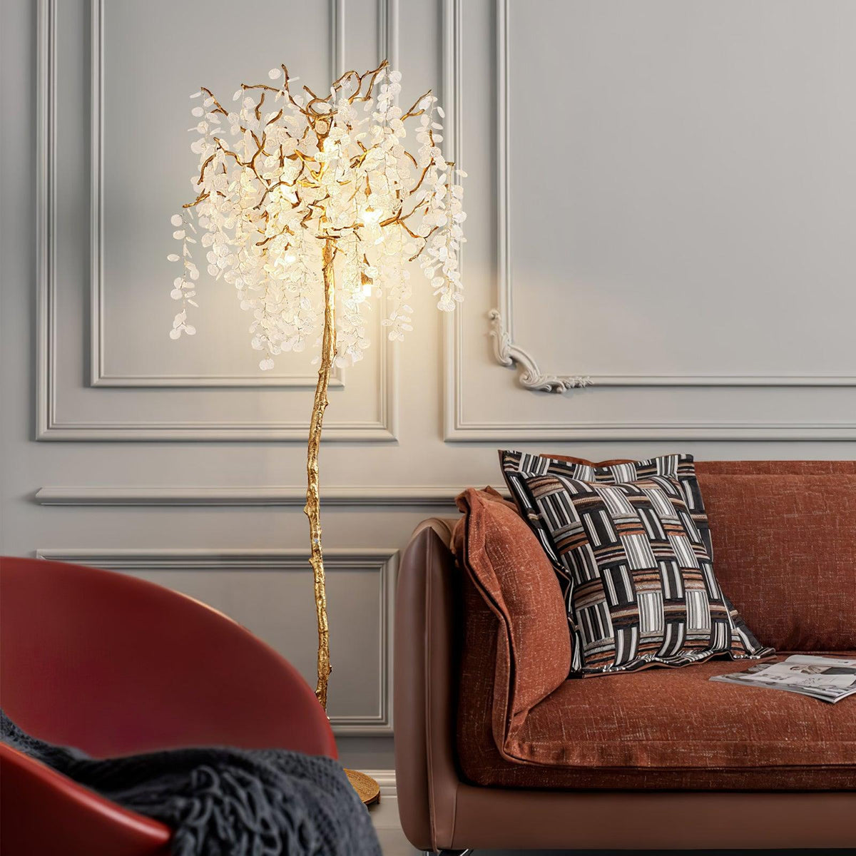 Arsorir Glass Tree Floor Lamp