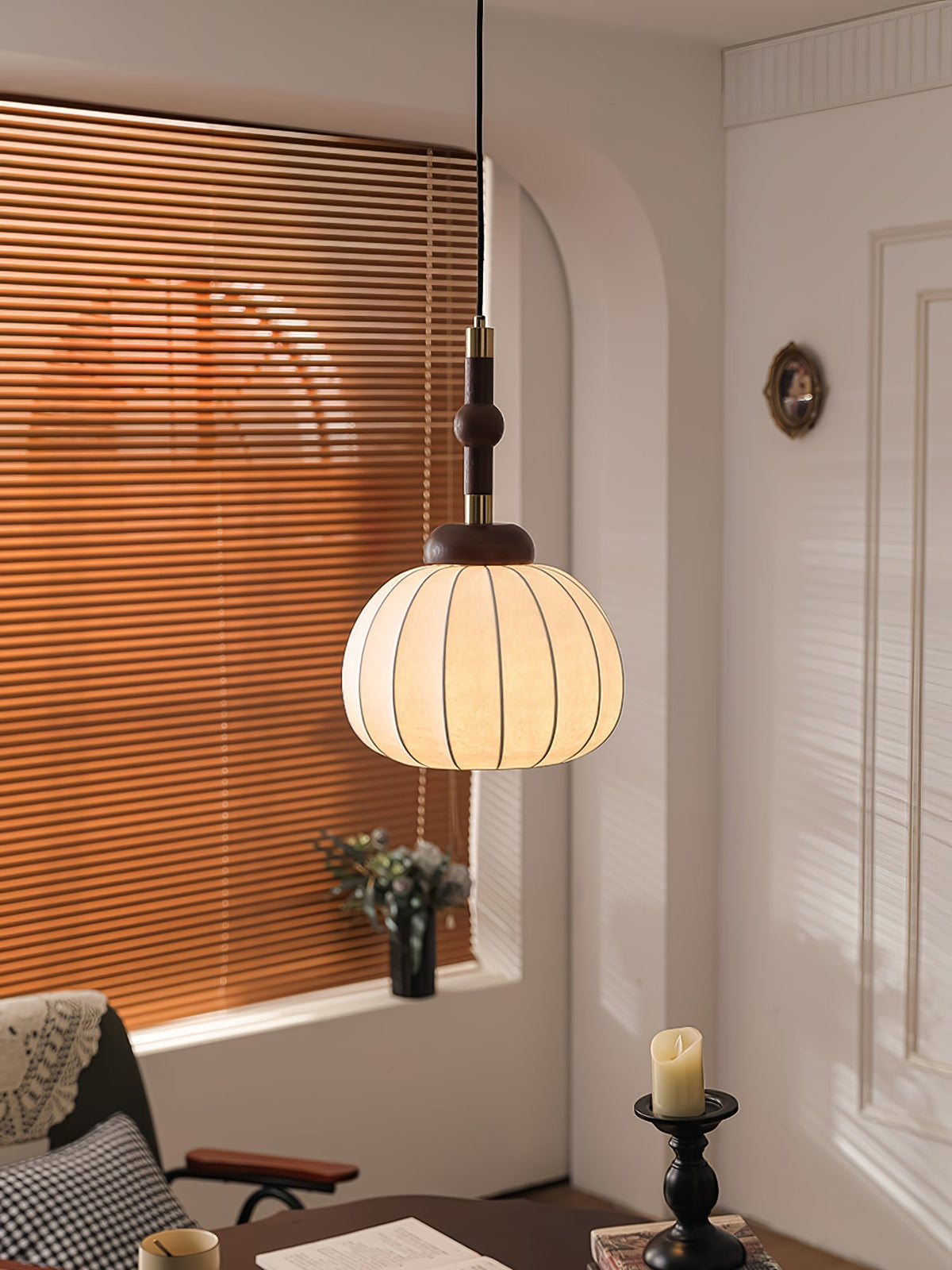 Livenor Silk & Wood Scandinavian Pendant Lamp