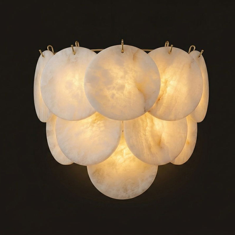 Pemberhurst Alabaster Disc Wall Sconce