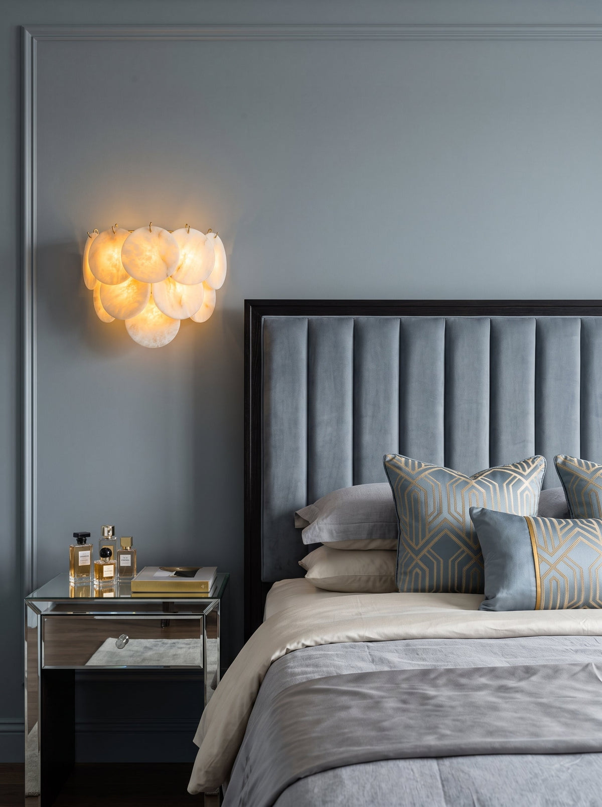 Pemberhurst Alabaster Disc Wall Sconce
