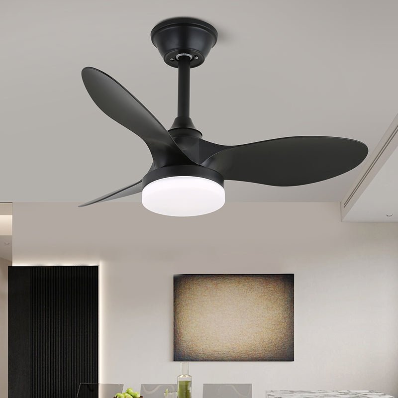 Elvelira Minimalist Black Wood Ceiling Fan Light