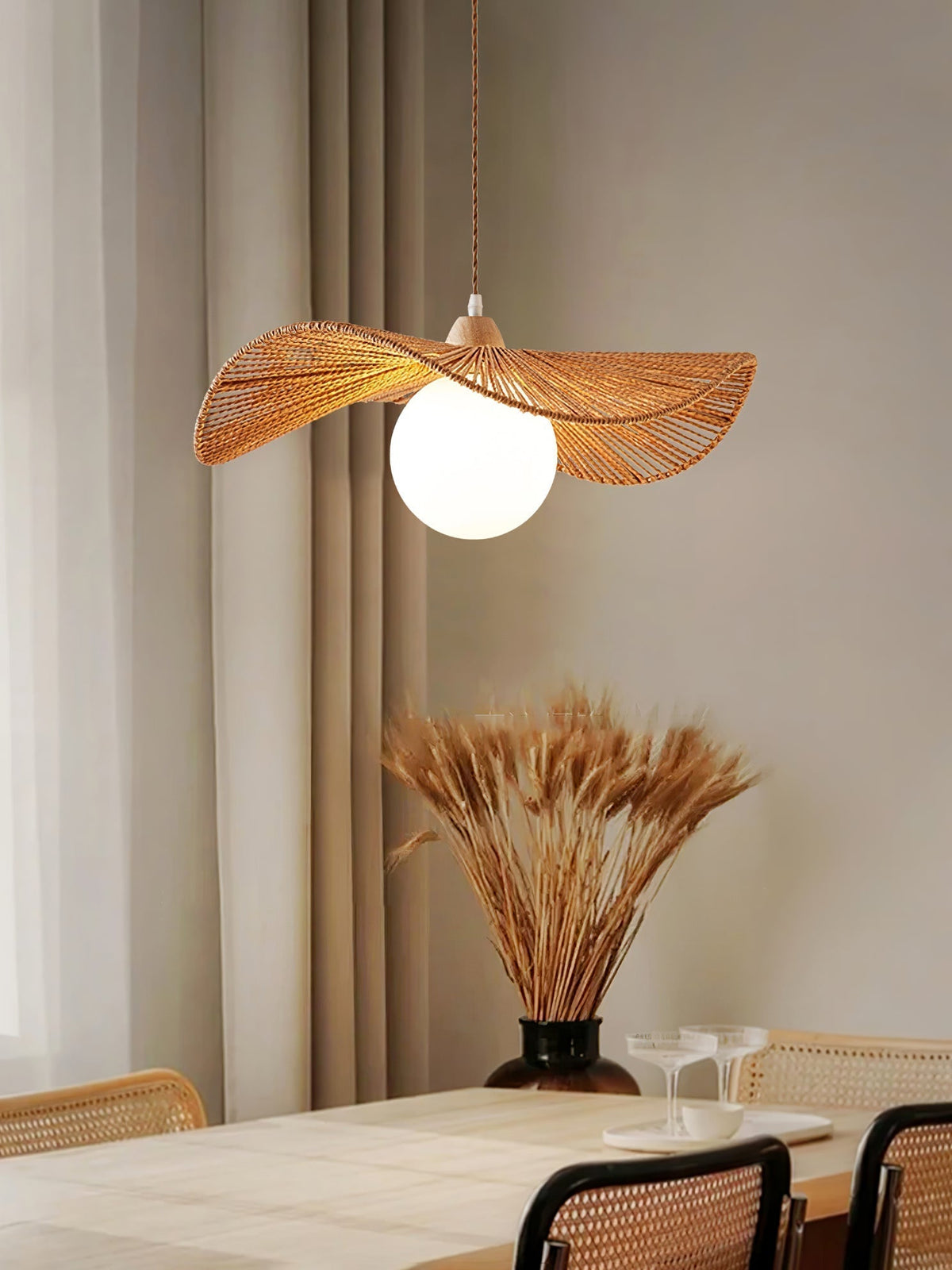 Yaslen Art Natural Woven Pendant Lamp