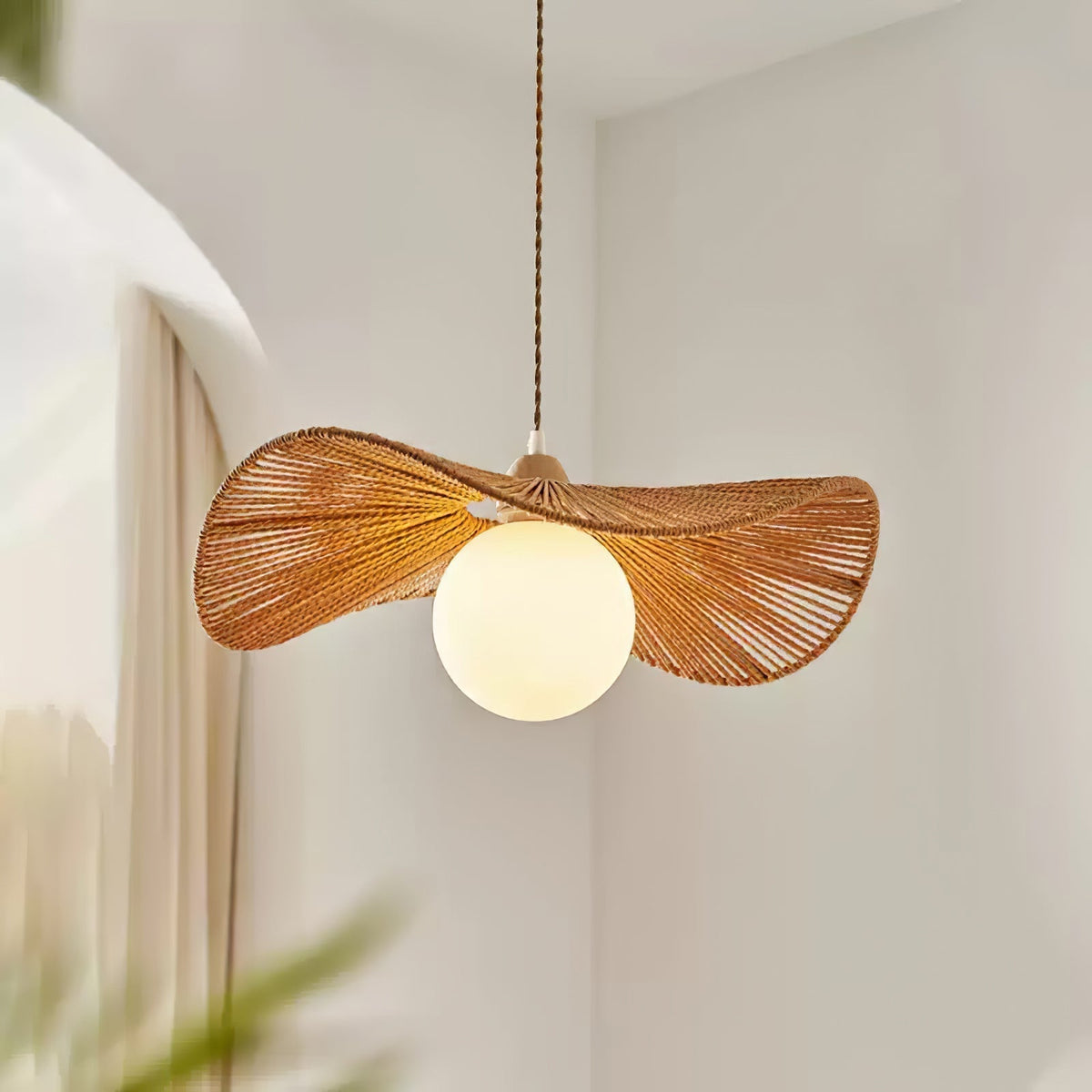 Yaslen Art Natural Woven Pendant Lamp
